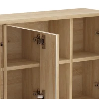 HOMCOM Mueble de Baño con Espejo 3 Puertas y 8 Compartimentos Roble(m-8)