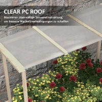 Outsunny Houten verhoogde plantenbak met dak, afwateringsgaten, voering van vliesdoek, weerbestendig, sparrenhout, 110x60x152 cm(m-5)