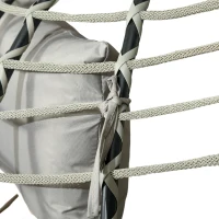 Outsunny Hangstoel, zit- en rugkussen, opvouwbare zitmand, bekerhouder, metalen frame, grijs(m-12)
