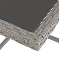Outsunny Set Mobili da Giardino Esterno Tavolo con 4 Sedie 4 Poggiapiedi 9pz Rattan Grigio(m-8)