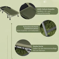 Outsunny Campingbed Ligbed Veldbed, 200 x 85 x 40-55 cm, Waterbestendig Groen(m-8)