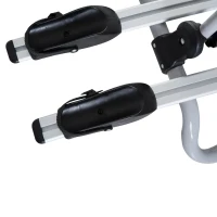 HOMCOM Porte-vélos d'attelage 3 vélos -Porte-vélos sur Boule d'attelage Broches 3 vélos - Sangles de sécurité, Bloque-Cadres intégrés - Espace Plaque immatriculation - alu. Noir(m-8)
