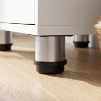 HOMCOM Kledingkast met spiegel, smalle moderne garderobekast met kledingroede en opbergvakken, wit(m-11)