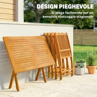 Outsunny Set da Pranzo da Giardino 5 Pezzi, Tavolo e 4 Sedie Pieghevoli(m-4)