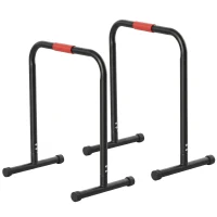HOMCOM Barras Paralelas Training Soporte con Mango Extra Ancho para Flexiones Inclinadas Musculación Calistenia Dips 63x41x73 cm Negro(m-11)