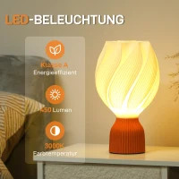 HOMCOM 3D-geprinte lamp met bloemblaadvormen, Kunststof, energie-efficiënt, Wit(m-5)