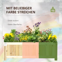 Outsunny verhoogd bed, opvouwbare plantenbak, bloembak voor tuin, natuur(m-6)