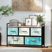 HOMCOM 5-Drawer Chest of Drawers - Blue(m-10)