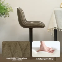 HOMCOM Set of Two Linen-Look Bar Stools - Brown(m-7)