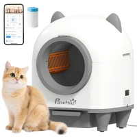 PawHut Zelfreinigende Kattenbak met App-besturing 80 L Geurbestrijding voor Meerdere Katten(m-11)