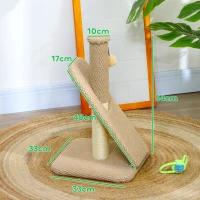 PawHut Krabpaal met Krabblad, Speelbal, Noppenstructuur/Sisal, 54 cm, Lichtbruin(m-3)