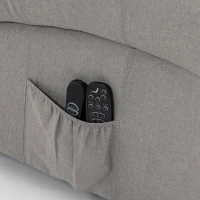 HOMCOM Power-lift relaxfauteuil met vibratiemassage en warmte, USB-aansluiting, zijvakken en afstandsbedieningen, lichtgrijs(m-12)