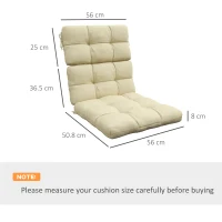 Outsunny 2-Piece Seat Cushion Replacement with Backrest, Garden Patio Chair Cushions Set with Ties, Beige(m-3)