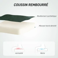 HOMCOM Chaise de bureau sans roulettes et accoudoirs, pivotant avec base en acier, hauteur réglable, en cuir synthétique, vert(m-4)