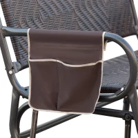 Outsunny Panchina a Dondolo da Giardino 2 Posti in Rattan e Acciaio con Tasche Laterali, 122x75x88cm Marrone e Nero(m-7)