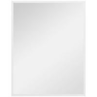 HOMCOM Miroir mural rectangulaire 90 x 70 cm, cadre en bois blanc, idéal pour la salle de bain, salon ou chambre
