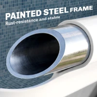 Outsunny Rectangle Steel Frame Swimming Pool with Ladder and Pump - Grey(m-5)