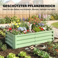 Outsunny Verhoogd Bed Plantenbak, weerbestendig, open bodem, verzinkt staal, 120 cm x 60 cm x 30,5 cm, Groen(m-6)