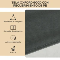 Outsunny Set 2 Sillas de Jardín Plegables con Reposabrazos Sillas para Camping y Playa en Tela Oxford 54x59x78 cm Gris Oscuro(m-6)