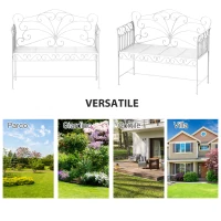 Outsunny Panchina da Esterno a 2 Posti , Panchina Biposto da Giardino Stile Romantico Ferro 111 x 50 x 98cm Bianco(m-6)