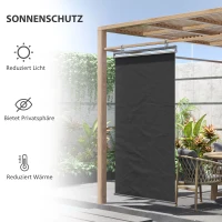 Outsunny verticale luifel, balkoninkscherm met zonbescherming, haak, 124 x 222 cm(m-4)