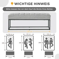 HOMCOM Industrieel designbank, bedbank, metalen poten, roze+zwart(m-7)
