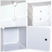 HOMCOM Armoire modulable étagère à rangement 3 Niveaux 6 cubes en Plastique + Autocollants décoratifs 75L x 37l x 73H cm Blanc(m-5)