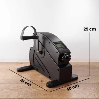 SPORTNOW Mini Exercise Bike with Stepless Adjustable Resistance, LCD Display and 4-Level Pedal Straps for Home Workout, Black(m-3)