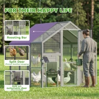 PawHut Large Walk In Chicken Run with Waterproof & Anti-UV Cover, for 6-8 Chickens, for Garden, Farm, 5.5' x 6' x 6'(m-8)