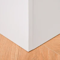 HOMCOM Wooden Kids Toy Box Children Storage Chest Organiser Book Slot Safety Hinge Playroom Furniture White(m-9)
