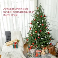 HOMCOM Kerstboom 180 cm, Realistisch Uiterlijk, Snelle Opzet, Incl. Standaard, Brandvertragend Kunststof(m-4)