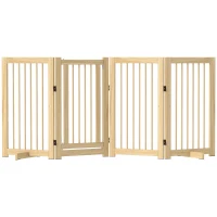 PawHut Hondenhek, vrijstaand, opvouwbaar, deur & voeten, houten frame, 220x36x91cm(m-11)