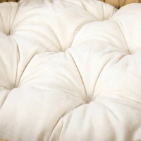 PawHut Rattan kattenmand met afneembaar kussen, kattenhol voor katten tot 10 kg, 50 x 50 x 25 cm, lichtbruin(m-12)