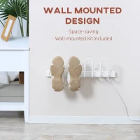 HOMCOM 2 Pairs Electric Shoe Dryer, Wall Mounted Shoe Warmers with Constant Temperature for Boots, Leather Shoes, Socks, White(m-6)