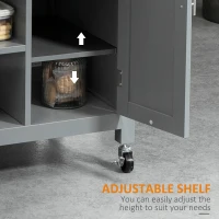 HOMCOM Compact Kitchen Trolley Utility Cart on Wheels with Open Shelf & Storage Drawer for Dining Room, Kitchen, Grey(m-6)