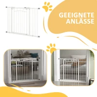 PawHut Hondentraphek, automatisch sluiten, eenvoudige bediening, 100 cm x 4 cm x 76 cm, Wit(m-8)