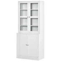 HOMCOM Boekenplank Wandplank Plank, 2 planken, 76 cm x 40 cm x 178,5 cm, Wit(m-10)