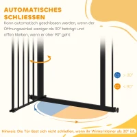 PawHut Veiligheidshek voor Huisdieren, Afscheidingshek, Beschermingshek, van Metaal en Kunststof, 74-80 cm, Zwart(m-5)