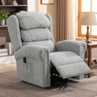 HOMCOM Velvet-Feel Electric Riser Recliner Chair - Grey(m-14)