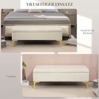 HOMCOM Zitbank met Opbergruimte, Belastbaar tot 120kg, 120x44x44,5cm, Beige(m-6)