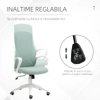 Vinsetto Scaun de Birou Ergonomic și Căptușit cu Înălțime Reglabilă și Funcție de Balansare, 62x56x110-119.5 cm, Verde(m-4)