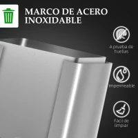 HOMCOM Papelera Cocina de Acero Inoxidable con 2 Compartimentos 2x15L Pedal Tapas de Cierre Suave y Cubo Extraíble Plata(m-8)