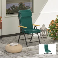 Outsunny Zitkussen 120 x 47 x 9,5 cm Waterafstotend met Banden, Hoofdsteun, UPF50+ Groen(m-2)