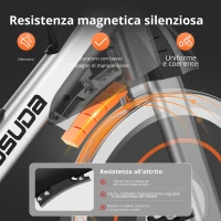 Cyclette per casa, telaio sicuro in acciaio al carbonio con pedane antiscivolo, manubrio regolabile, 96,5x56,5x121 cm, Nero(m-6)