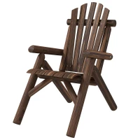 Outsunny Tuinstoel, Outdoor Hoge Rugleuning, tot 113 kg, weerbestendig, Grenenhout, Bruin(m-10)