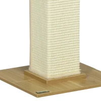PawHut kattenboom, 80 cm, krabpaal voor katten met speelgoedbal, krabpaal van sisaltouw, krabpaal voor katten met krabplank, kattenmeubel, eiken+crèmewit(m-13)