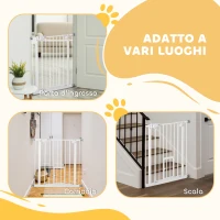 PawHut Cancellino per Cani con Porta Piccola, Montaggio a Pressione e Chiusura Automatica, 74-80x76.2cm, Bianco(m-8)