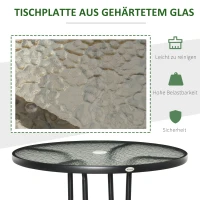 Outsunny Balkontafel tuin bijzettafel tuinmeubelen terrastafel met parasolgat(m-5)