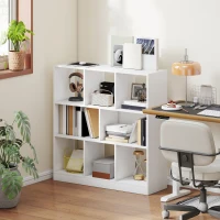HOMCOM Boekenplank Staande Plank, 8 Plankvakken, 97,5 x 30 x 100 cm, Wit(m-2)