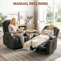 HOMCOM PU Leather Recliner Chair, Recliner Armchair with Extended Footrest, Cup Holders and Side Pockets, Dark Brown(m-5)